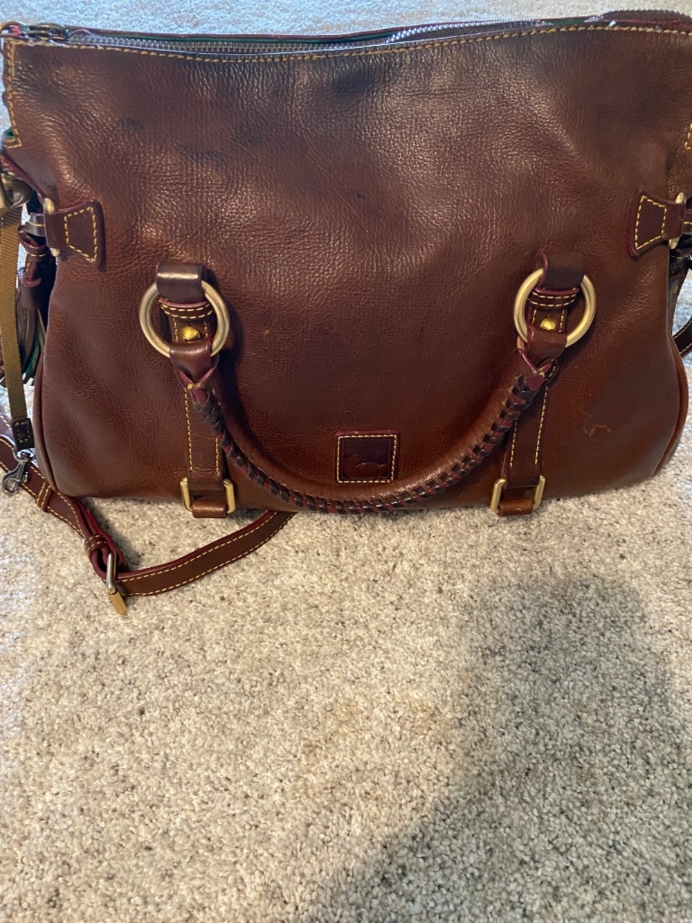 Dooney & Bourke large florentine satchel in chestnut - Picture 5 of 10